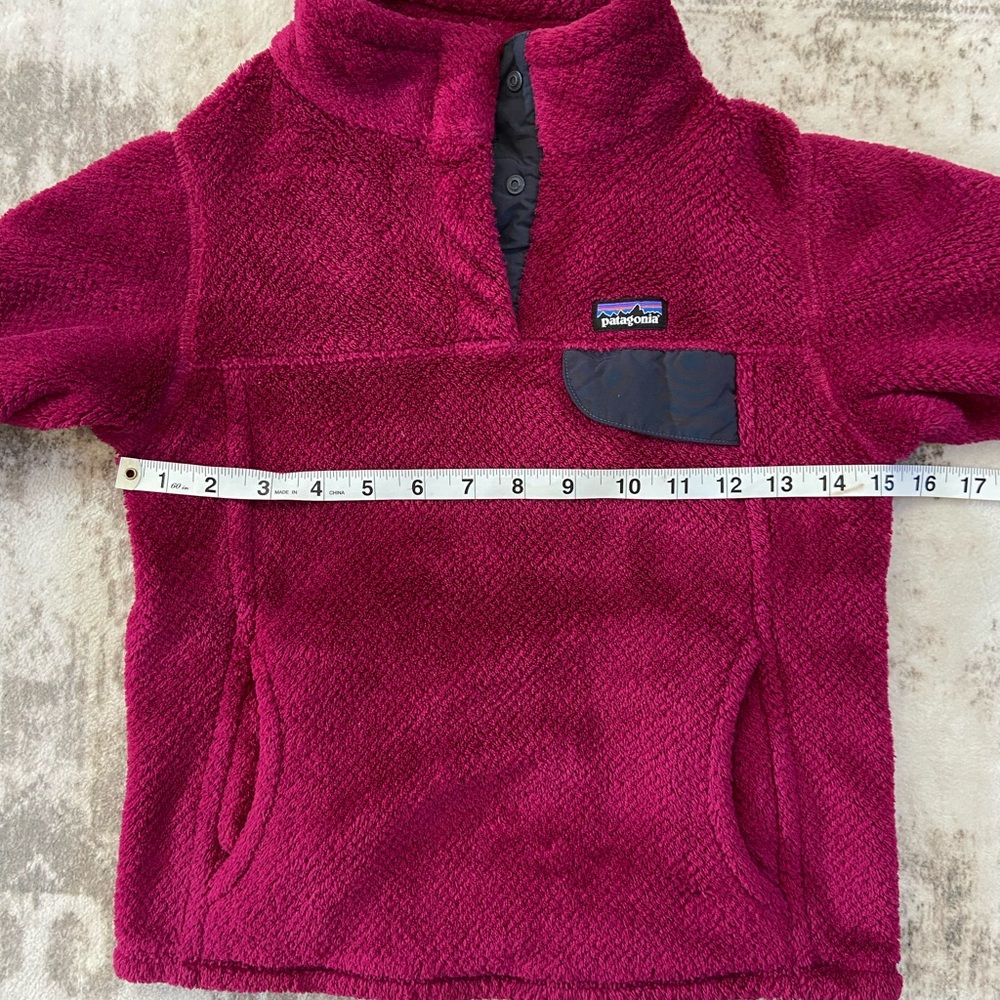 Girls S (7/8) Patagonia Magenta Fleece Pullover - Picture 7 of 9